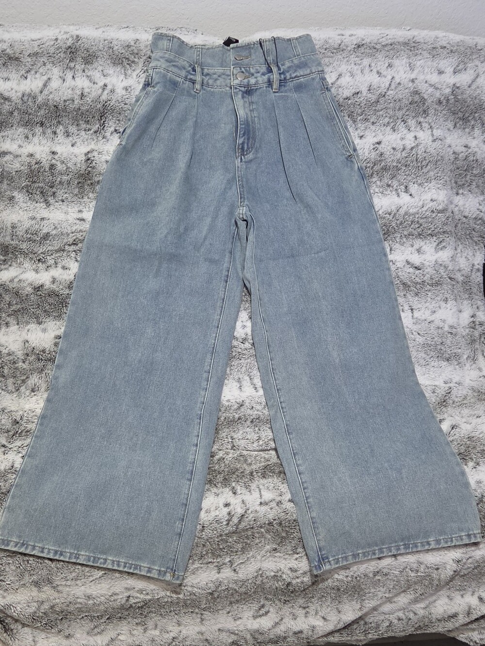 Cider Light Blue High-Rise Wide Leg Jeans S New